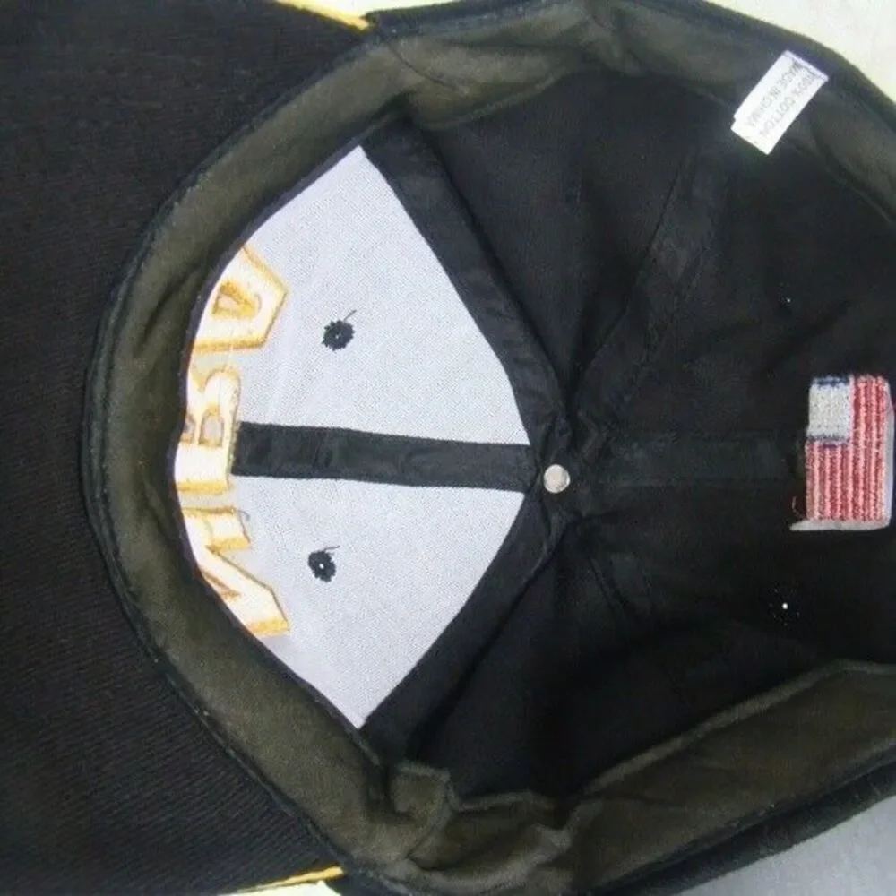 NRA Black Gold Baseball Hat Cap Embroidered Logo USA Flag Patriotic